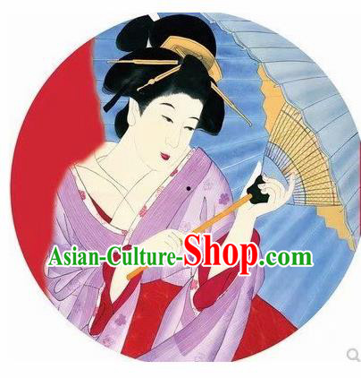 Japanese Handmade Printing Purple Kimono Geisha Oil Paper Umbrella Traditional Dance Umbrellas