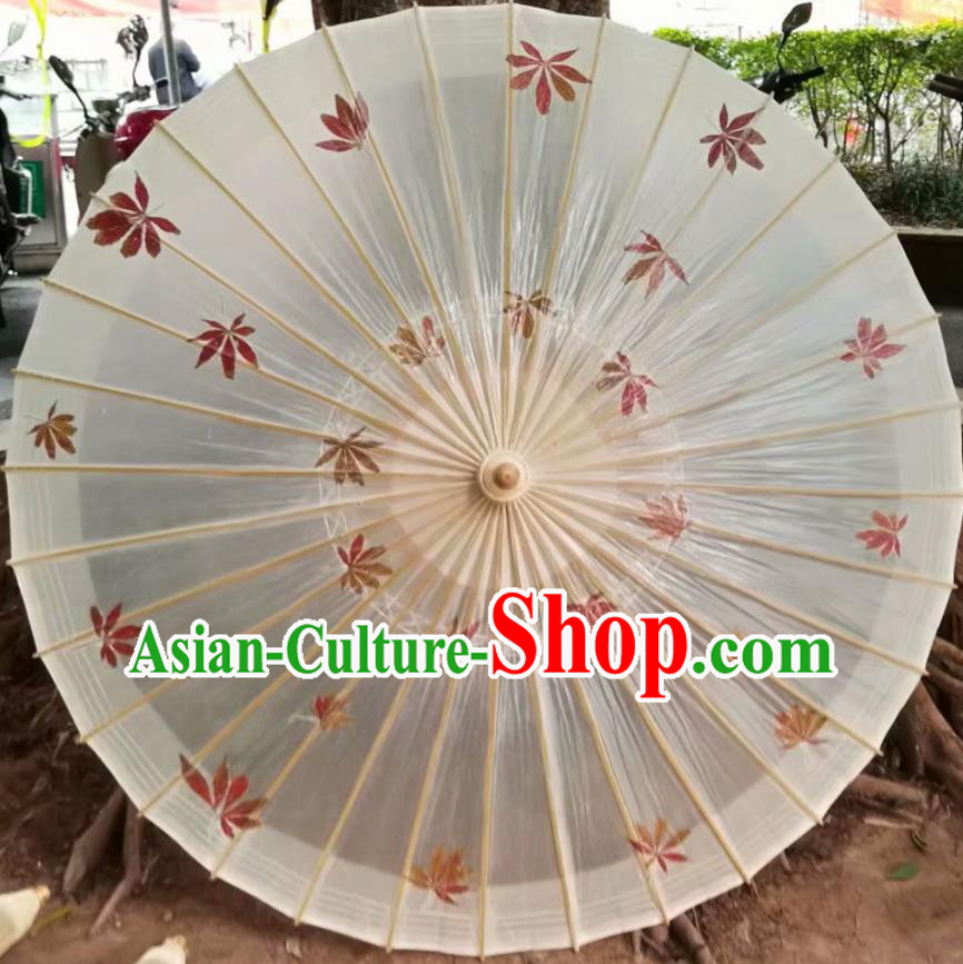 Chinese Handmade Red Leaf Oil Paper Umbrella Traditional Umbrellas