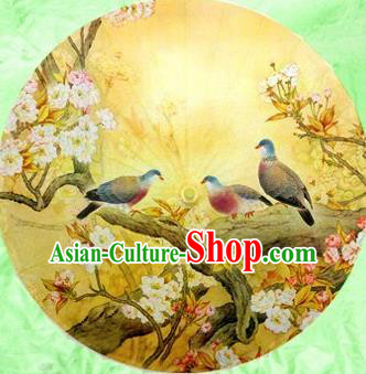 Chinese Handmade Printing Begonia Birds Oil Paper Umbrella Traditional Decoration Umbrellas