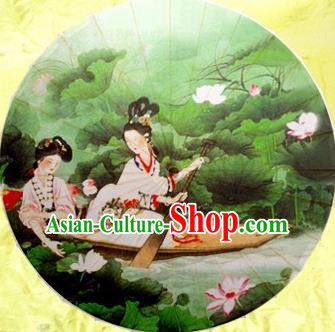 Chinese Handmade Printing Xi Shi Lotus Oil Paper Umbrella Traditional Decoration Umbrellas