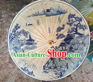 Chinese Handmade Ink Painting Oil Paper Umbrella Traditional Decoration Umbrellas