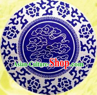 Chinese Handmade Printing Clouds Blue Oil Paper Umbrella Traditional Decoration Umbrellas