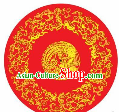 Chinese Classical Dance Printing Phoenix Handmade Red Paper Umbrella Traditional Decoration Umbrellas