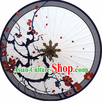 Chinese Classical Dance Printing Plum Handmade Paper Umbrella Traditional Decoration Umbrellas