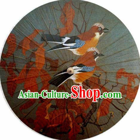 Chinese Classical Dance Ink Painting Birds Handmade Paper Umbrella Traditional Decoration Umbrellas