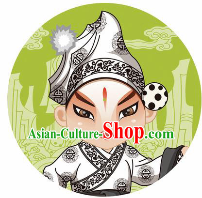 Handmade Chinese Classical Dance Printing Peking Opera Takefu Green Silk Umbrella Traditional Cosplay Decoration Umbrellas