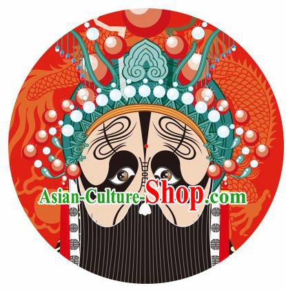 Handmade Chinese Classical Dance Printing Peking Opera General Red Silk Umbrella Traditional Cosplay Decoration Umbrellas