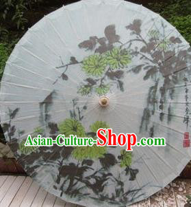 Chinese Classical Dance Handmade Ink Painting Chrysanthemum Paper Umbrella Traditional Decoration Umbrellas