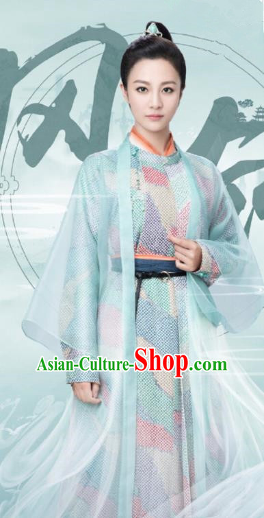 Ancient Chinese Female Swordsman Feng Ling Hanfu Dress Drama Heroine Costumes for Women