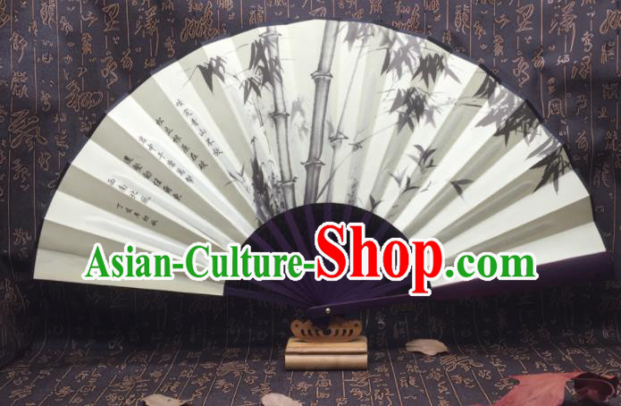 Chinese Handmade Ink Painting Bamboo Silk Fans Traditional Decoration Folding Fan