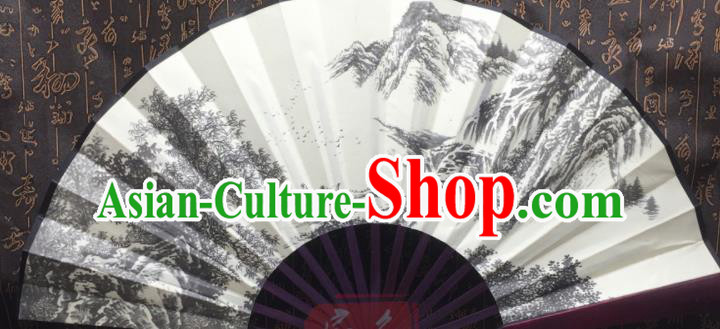 Chinese Handmade Painting Landscape Silk Fans Traditional Decoration Folding Fan