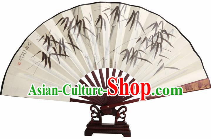Chinese Handmade Painting Bamboo White Fans Accordion Fan Traditional Decoration Folding Fan
