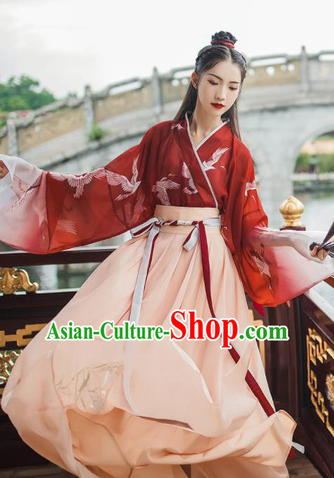 Traditional Chinese Classical Dance Hanfu Dress Stage Show Costume for Women