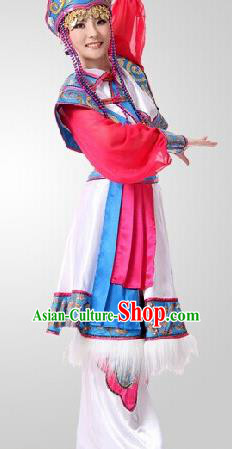Traditional Chinese Mongol Nationality Princess Dress Ethnic Minority Folk Dance Costume for Women
