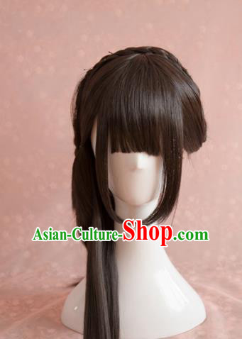 Traditional Chinese Song Dynasty Princess Wigs Cosplay Ancient Female Swordsman Chignon for Women