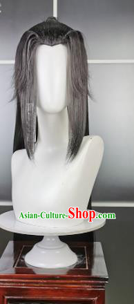 Traditional Chinese Cosplay Swordsman Wigs Sheath Ancient Young Kawaler Chignon for Men