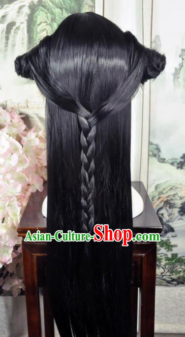 Traditional Chinese Cosplay Young Lady Wigs Sheath Ancient Goddess Princess Chignon for Women