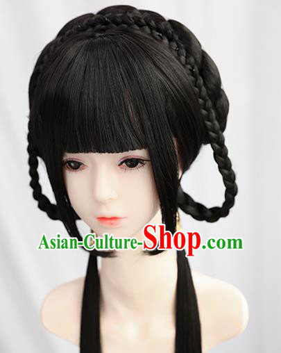 Traditional Chinese Cosplay Song Dynasty Princess Wigs Sheath Ancient Nobility Lady Chignon for Women