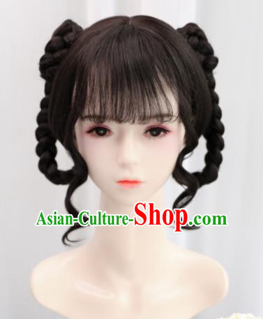 Traditional Chinese Cosplay Song Dynasty Princess Goddess Wigs Sheath Ancient Nobility Lady Chignon for Women