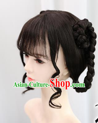 Traditional Chinese Cosplay Song Dynasty Princess Goddess Wigs Sheath Ancient Nobility Lady Chignon for Women