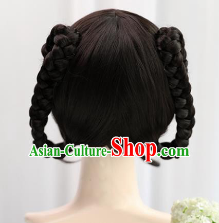 Traditional Chinese Cosplay Song Dynasty Princess Goddess Wigs Sheath Ancient Nobility Lady Chignon for Women
