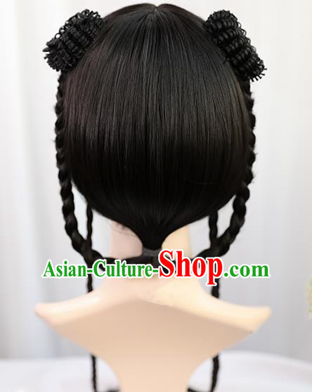 Traditional Chinese Cosplay Song Dynasty Nobility Lady Wigs Sheath Ancient Queen Chignon for Women