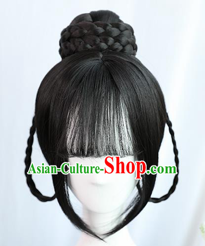 Traditional Chinese Cosplay Tang Dynasty Palace Princess Wigs Sheath Ancient Flying Apsaras Chignon for Women