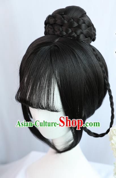 Traditional Chinese Cosplay Tang Dynasty Palace Princess Wigs Sheath Ancient Flying Apsaras Chignon for Women