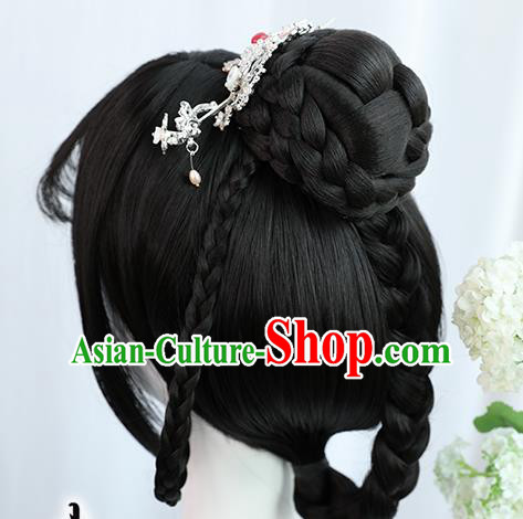 Traditional Chinese Cosplay Tang Dynasty Palace Princess Wigs Sheath Ancient Flying Apsaras Chignon for Women