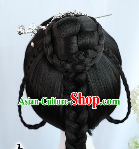 Traditional Chinese Cosplay Tang Dynasty Palace Princess Wigs Sheath Ancient Flying Apsaras Chignon for Women