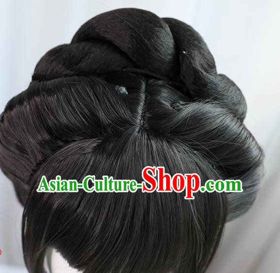 Traditional Chinese Cosplay Ming Dynasty Wigs Sheath Ancient Nobility Lady Chignon for Women