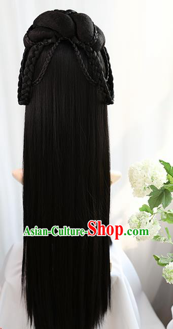 Traditional Chinese Cosplay Song Dynasty Palace Queen Wigs Sheath Ancient Flying Apsaras Chignon for Women