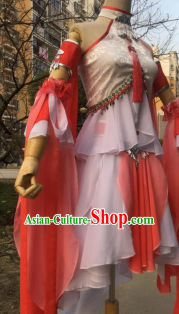 Traditional Chinese Cosplay Female Swordsman Short Dress Ancient Drama Fairy Costumes for Women