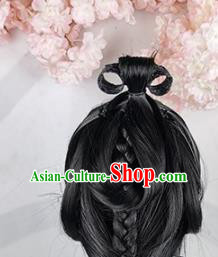 Traditional Chinese Cosplay Imperial Consort Wigs Sheath and Hair Accessories Ancient Goddess Chignon for Women