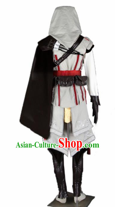 Top Grade Cosplay Assassin White Costumes Halloween Swordsman Clothing for Men