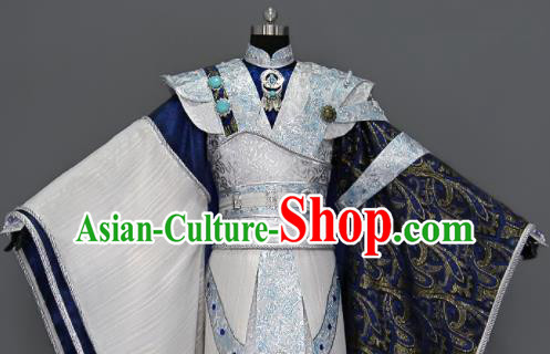 Chinese Cosplay Royal Highness Murong Ning Embroidered Costumes Ancient Swordsman Clothing for Men