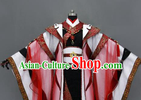 Chinese Cosplay Royal Highness Wedding Red Costumes Ancient Swordsman Clothing for Men