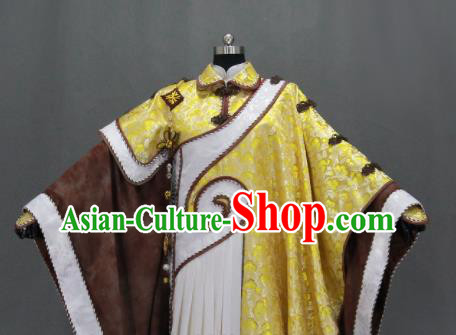 Customize Chinese Traditional Cosplay Monk Monarch Golden Costumes Ancient Swordsman King Clothing for Men