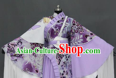 Traditional Chinese Cosplay Court Princess Purple Dress Ancient Drama Female Swordsman Costumes for Women