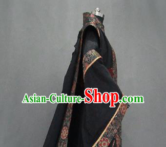 Customize Chinese Traditional Cosplay Monarch Black Costumes Ancient Swordsman Clothing for Men