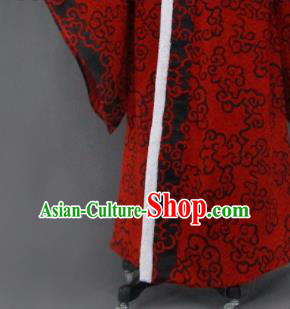 Customize Chinese Traditional Cosplay Taoist King Red Costumes Ancient Swordsman Clothing for Men