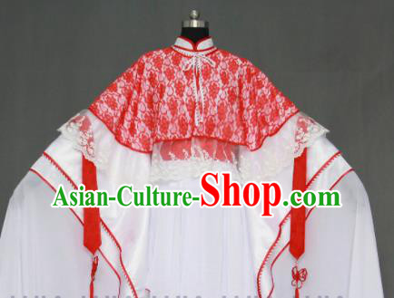 Traditional Chinese Cosplay Court Princess Red Collar Dress Ancient Drama Female Swordsman Costumes for Women