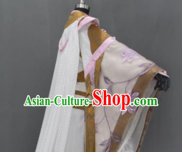 Traditional Chinese Cosplay Fairy Queen Khaki Dress Ancient Drama Female Swordsman Costumes for Women