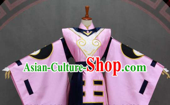 Customize Chinese Traditional Cosplay Taoist Priest Pink Costumes Ancient Swordsman Clothing for Men