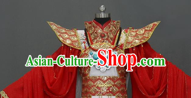 Customize Chinese Traditional Cosplay Nobility Childe Wedding Red Costumes Ancient Swordsman Clothing for Men