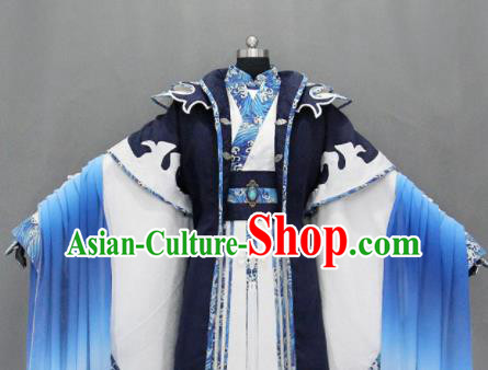 Customize Chinese Traditional Cosplay Taoist Nobility Childe Navy Costumes Ancient Swordsman Clothing for Men