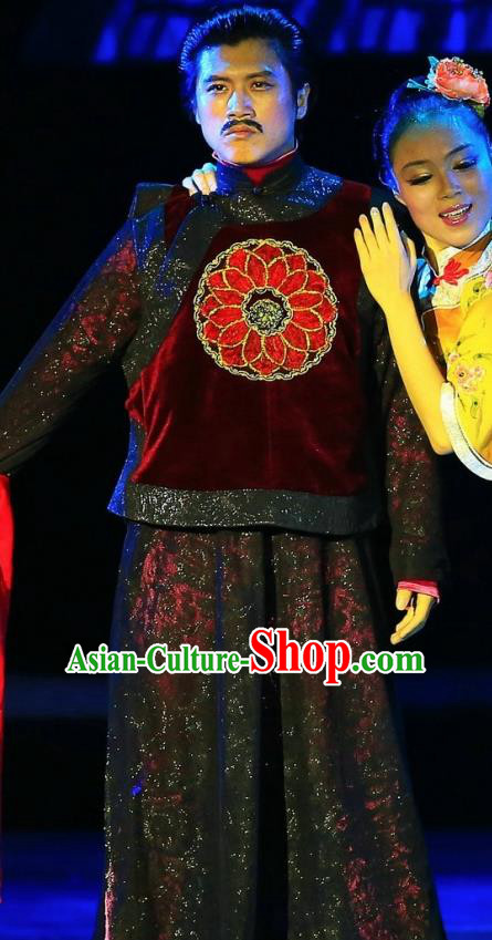 Chinese Female Embroider Ancient Milord Clothing Stage Performance Dance Costume for Men