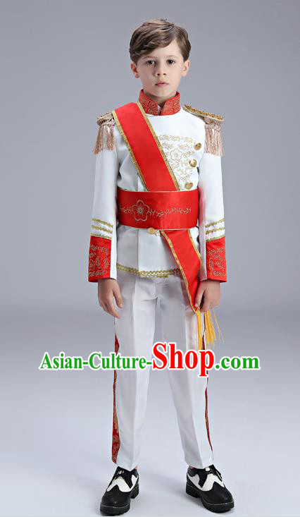 Traditional England White Costumes European Court Honor Guard Clothing for Kids