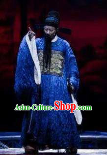 Chinese The Legend of Wang Yangming Ancient Ming Dynasty Officer Blue Clothing Stage Performance Dance Costume for Men
