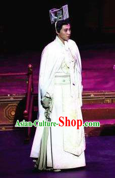 The Empress of China Ancient Tang Dynasty Emperor Li Zhi White Clothing Stage Performance Dance Costume for Men